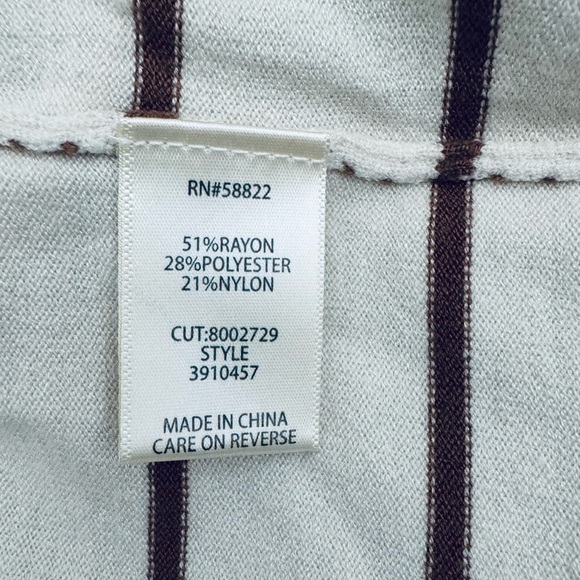 Max Studio Johnny collar striped knit dress color off white caramel small - Picture 9 of 13